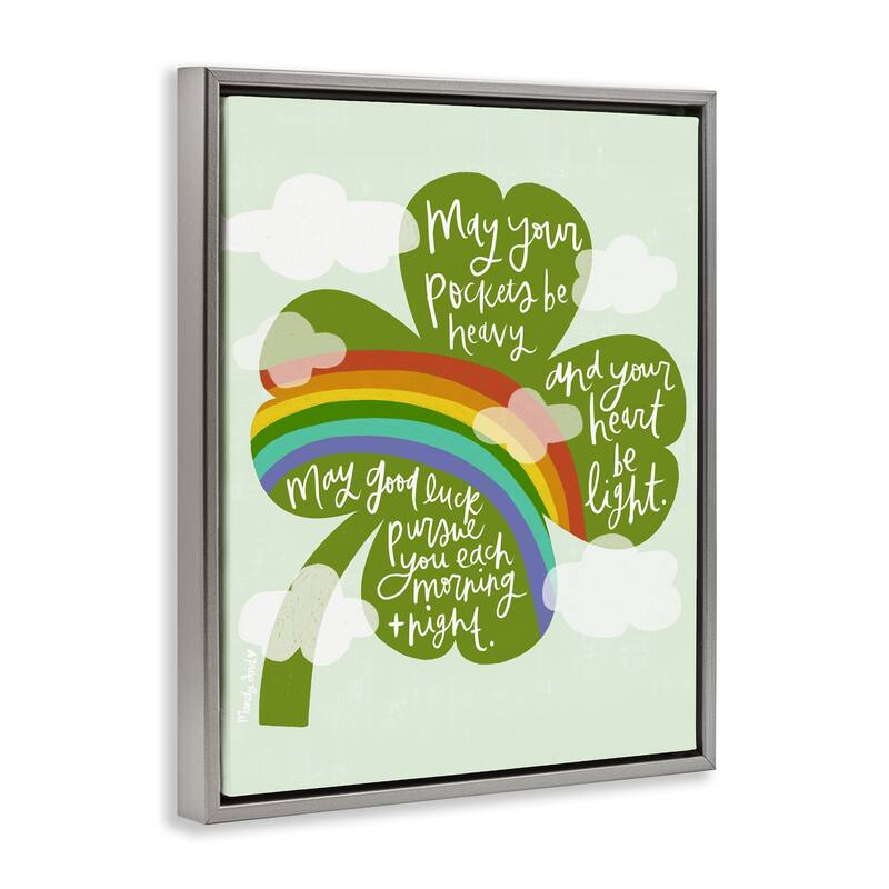 Stupell Uplifting Good Luck Rhyme Framed Floater Canvas Wall Art Design By Mandy Ford Art + Illustration