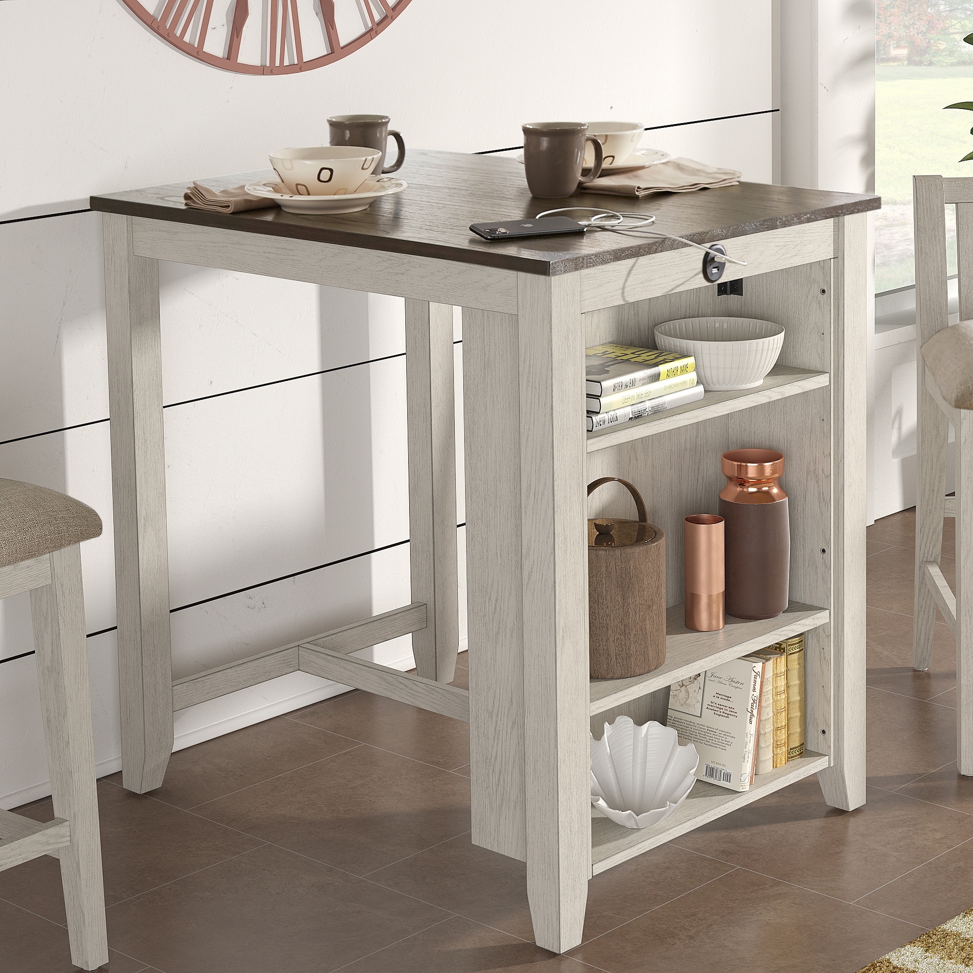 Beck Wood Counter Height Dining Table with by iNSPIRE Q Classic - On Sale - - 31497734