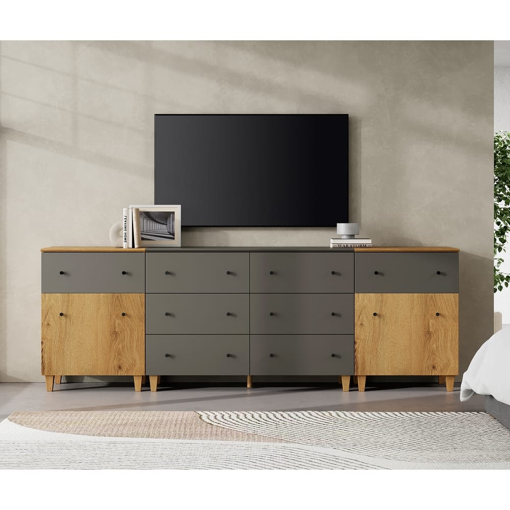 3-in-1 TV Stand Cabinets with Doors and Drawers for 100 Inches TVs