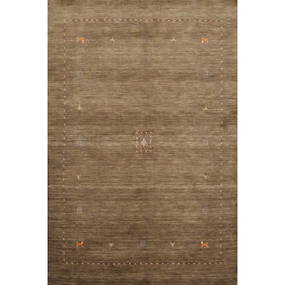 Hand Knotted Oriental 100% Wool Carpet Tribal Animal Pictorial Brown Gabbeh Area Rug - 6' 0'' X 4' 4''