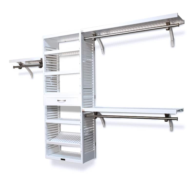 John Louis Home Solid Wood Walk-In Closet System with 1-Drawer White