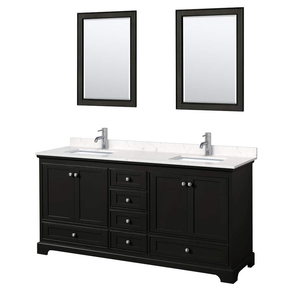 Wyndham Collection Deborah 72" Free Standing Double Basin Vanity Set