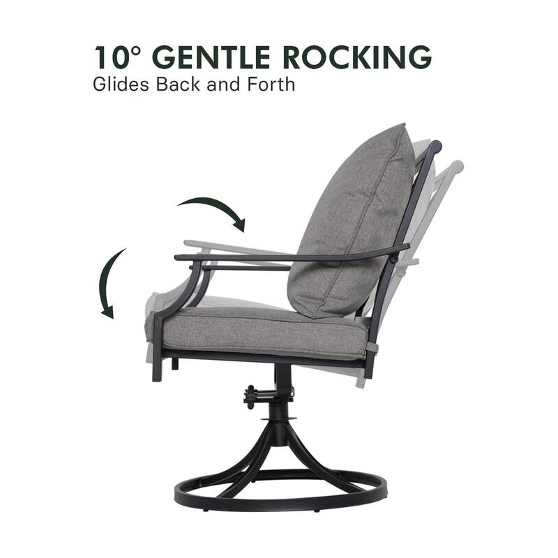 Outdoor Swivel Dining Set for 2, Outdoor Furniture Set with Cushions