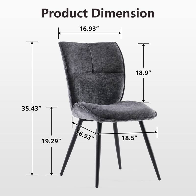 Fabric Upholstered High Back Dining Chairs Set of 2