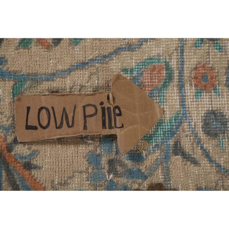 Hand Knotted Oriental 100% Wool Carpet Traditional Floral Beige & Ivories Tabriz Area Rug - 12' 3'' X 9' 8''