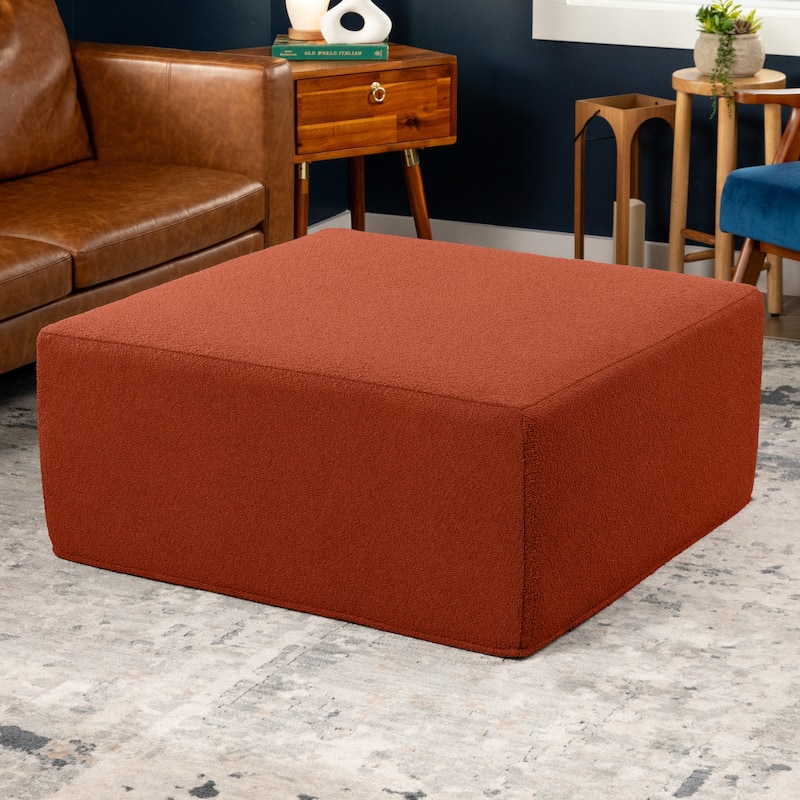 Jaxx Fairlie Couch Ottoman - Oversized Square Foam Coffee Table Ottoman