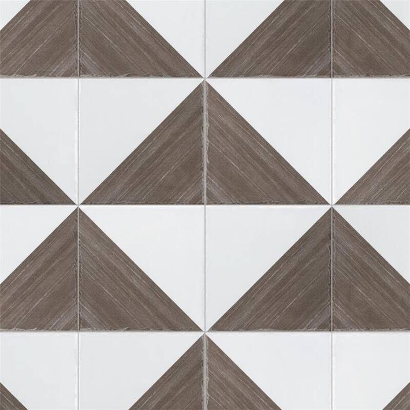 Merola Tile Triangle Rustique Glossy Brown 6" x 6" Ceramic Wall Tile