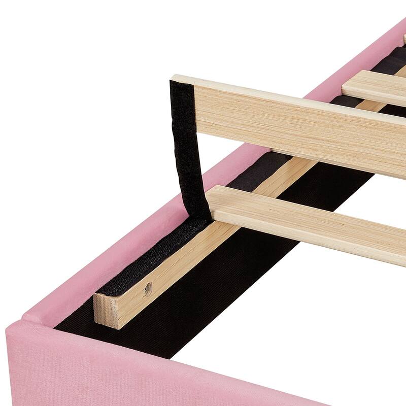 VECELO Adjustable Height Upholstered Platform Bed Button Tufted Headboard with Under Bed Storage No Box Spring Needed Bed Frame