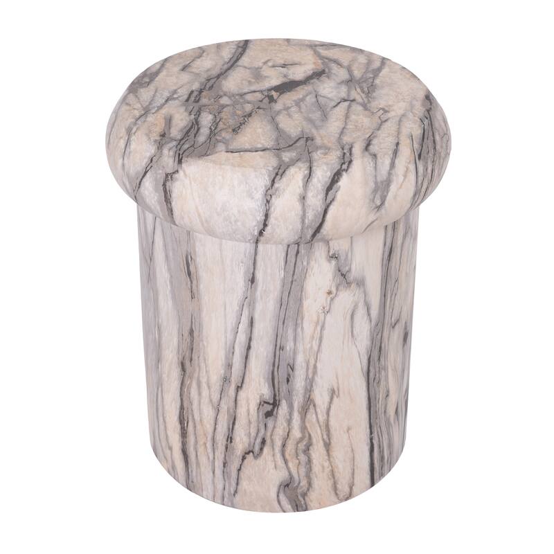 Christopher Knight Home - Lightweight Concrete Sculptural Side Table with Faux Marble Travertine Finish for Indoor & Outdoor
