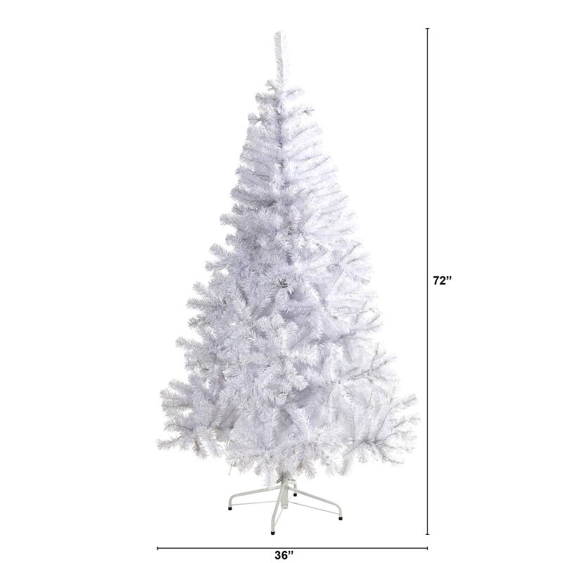 Snowy White Christmas Tree 6ft Pre-Lit - Holiday Decor with 250 Lights & Bendable Branches - 72