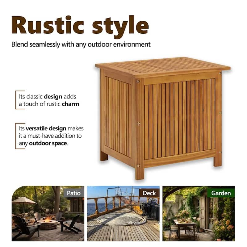 vidaXL Outdoor Storage Box, Solid Acacia Wood