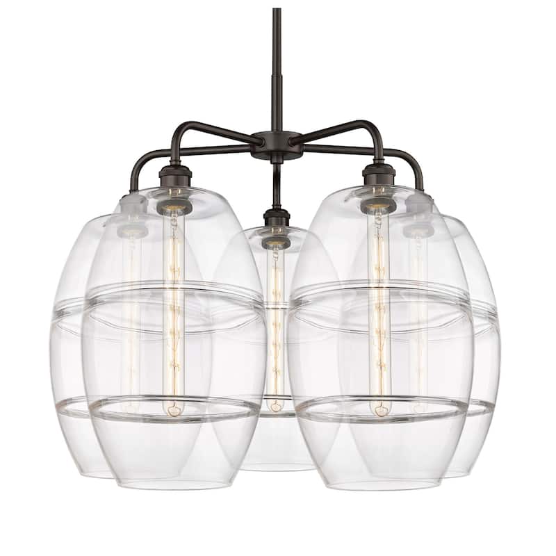 Innovations Lighting 516-5CR-24-28 Vaz Chandelier Vaz 5 Light 28" Wide - Oil Rubbed Bronze / Clear