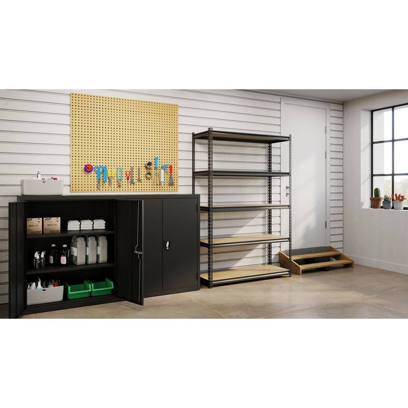 Iron Horse 2300 lb Riveted Shelving, 4 or 5 Shelf Black
