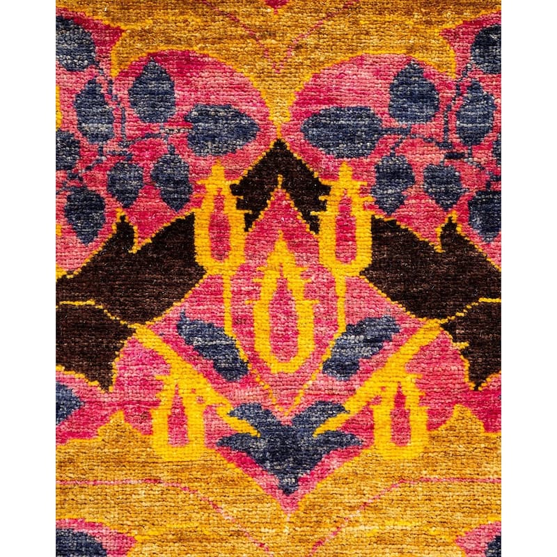 Overton Hand Knotted Wool Vintage Inspired Modern Contemporary Arts & Crafts Multi Runner Rug - 2' 7" x 10' 2"