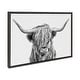preview thumbnail 10 of 9, Kate and Laurel Sylvie Highland Cow 2 Framed Canvas by Simon Te of Tai Prints 23x33 - Grey