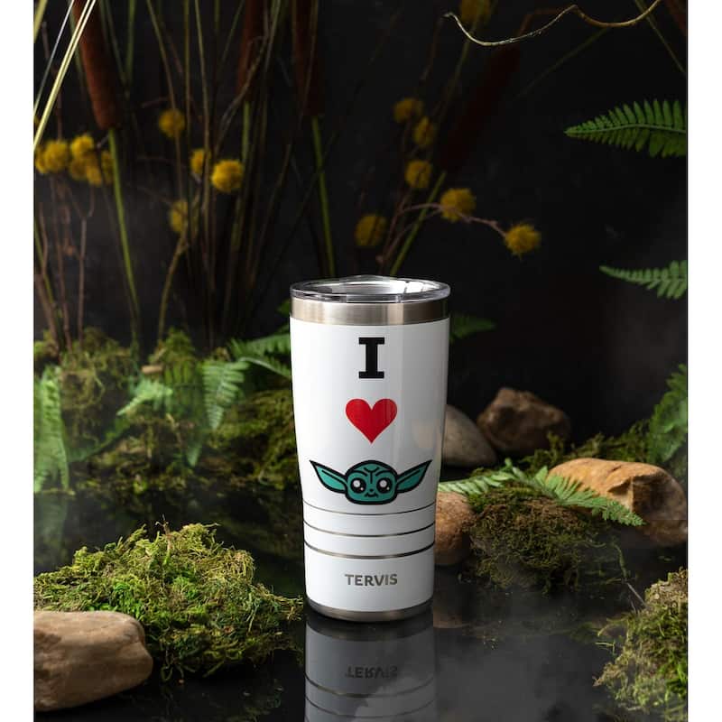 Tervis Traveler Star Wars Mandalorian I Heart Grogu Triple Walled Insulated Travel Tumbler, Stainless Steel