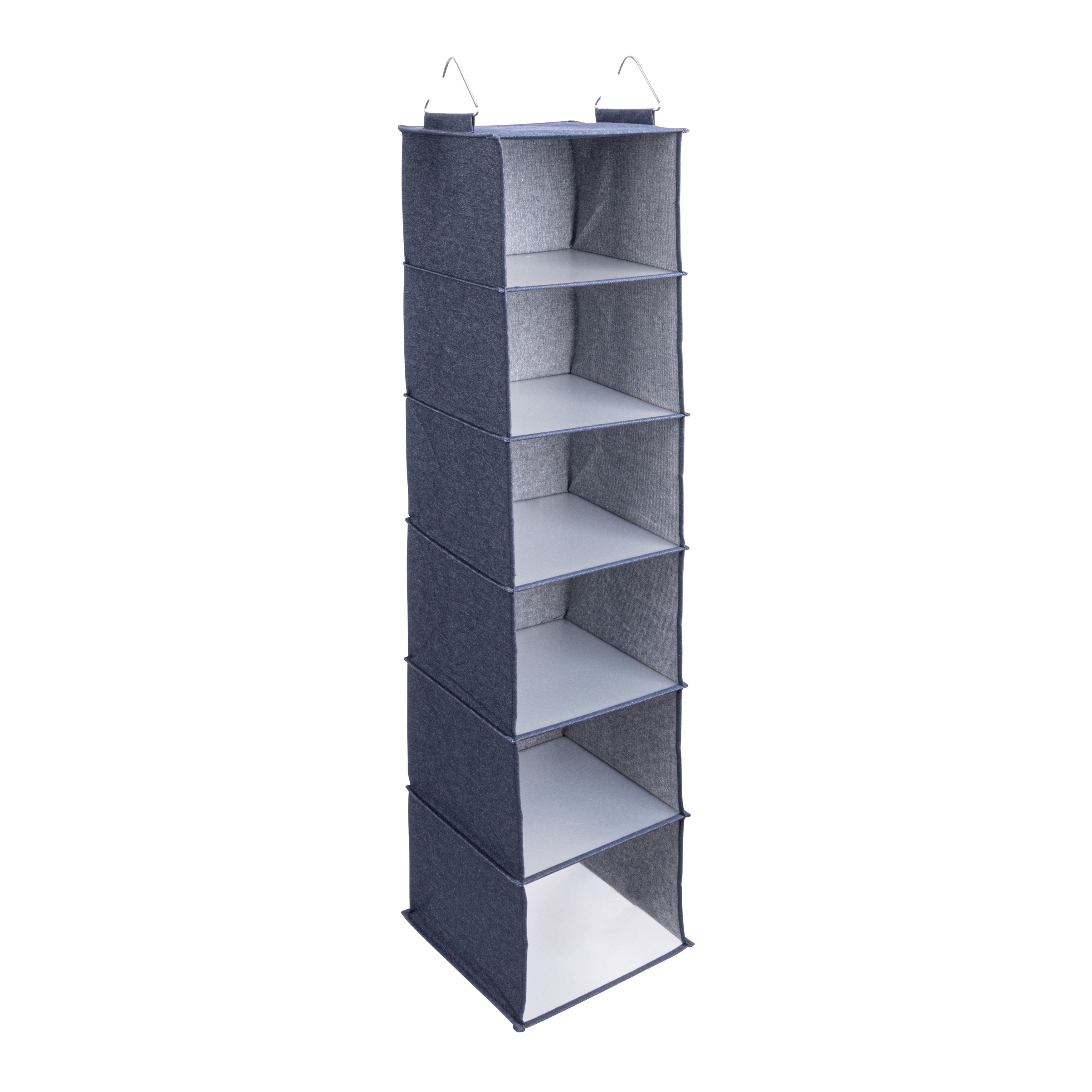 Household Essentials Hanging Cotton Blend Closet Organizer with 6 Shelves - 12.0"L x 12.0"W x 48.0"H