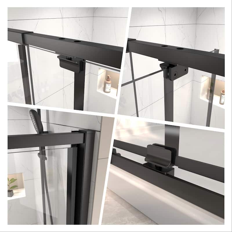 Modland 38-42"x71'' Adjustable Pivot Shower Door - Auto-Lift Hinge, Magnetic Seal, 5 Finishes for Uneven Walls - 42''x 71''