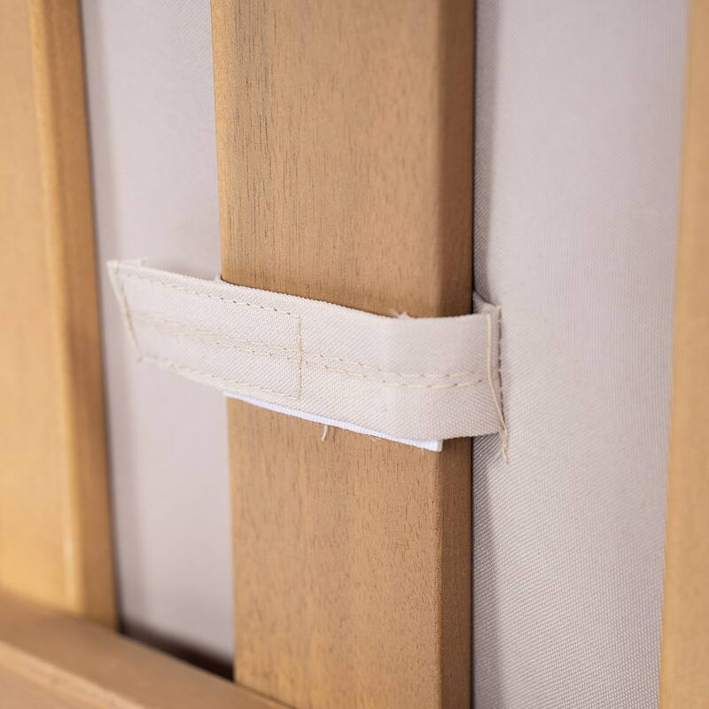 Acacia Wood 3-Seater Patio Sofa with Rope Weave - Outdoor Teak-Look Sofa with Beige Cushions & Pillows for Garden, Poolside