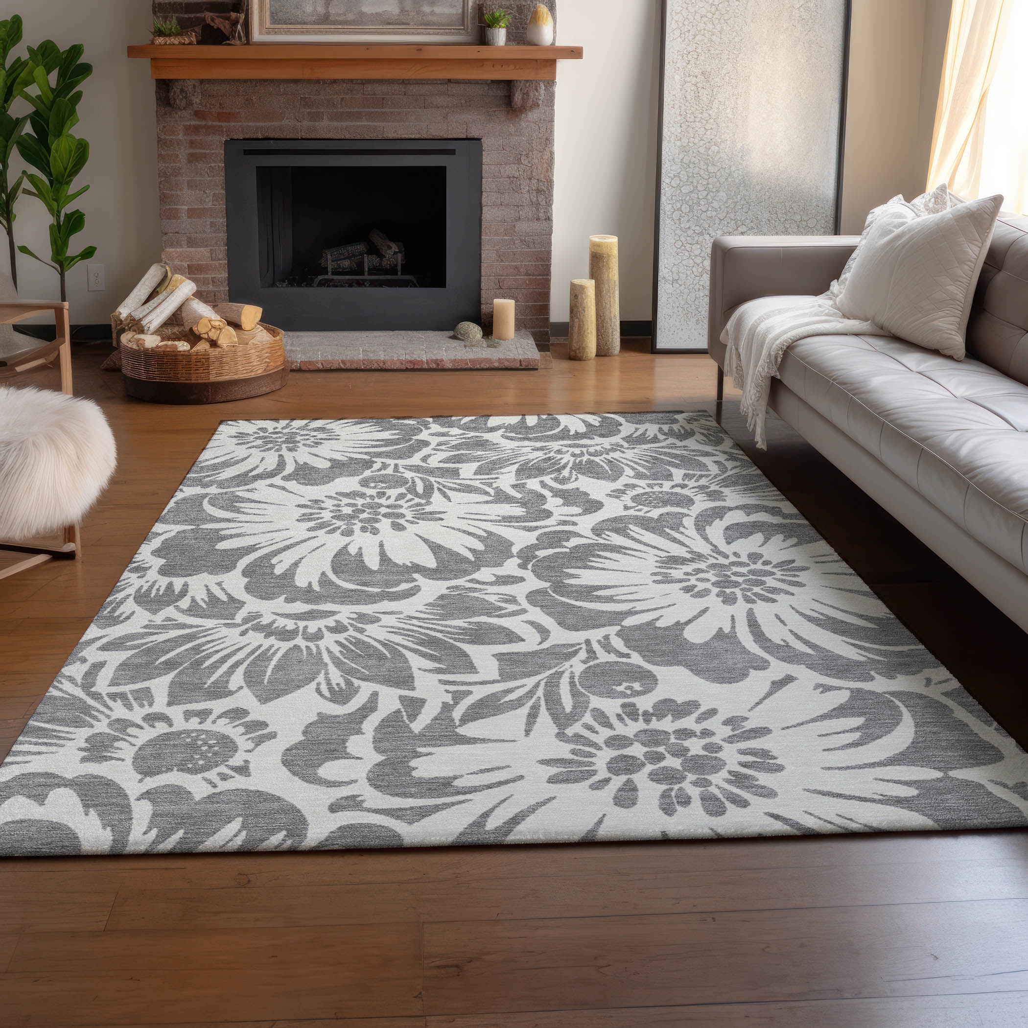 Premium Washable Super Soft Modern Floral Mayfield Rug