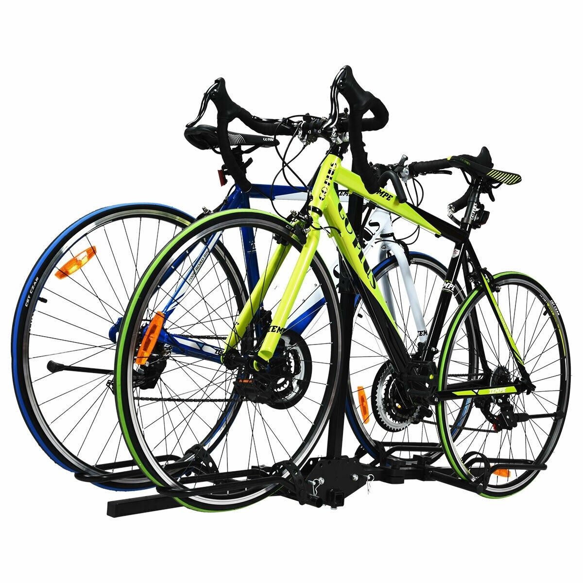 Goplus two bicycle bike stand discount rack cycling rack floor storage organizer