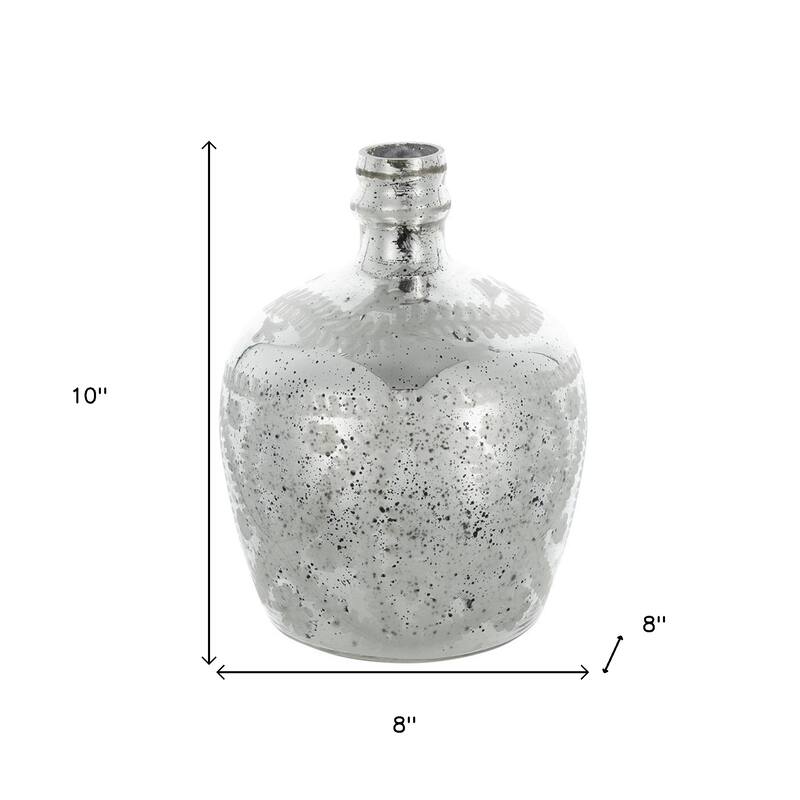 10" Silver Speckle Glass Table Vase - 8.00