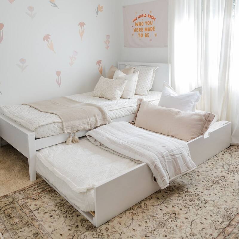 Max and Lily Twin-Size Bed with Panel Headboard and Trundle