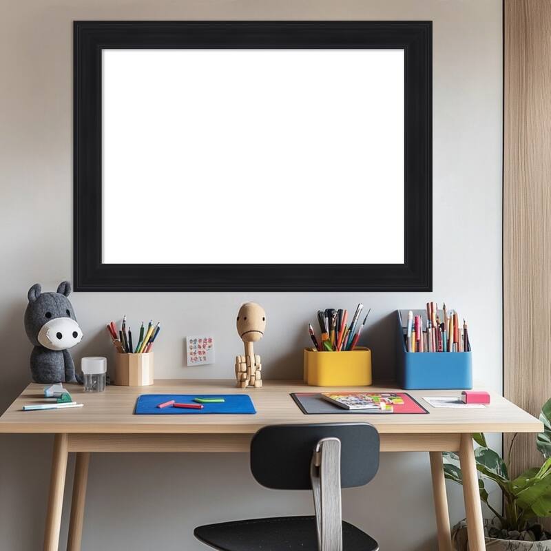 Abbey Black Framed Dry Erase Magnetic Board