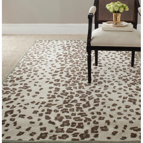 slide 2 of 10, Martha Stewart by SAFAVIEH Kalahari Wool/ Viscose Rug 2'6" x 4'3" - Grassland Green