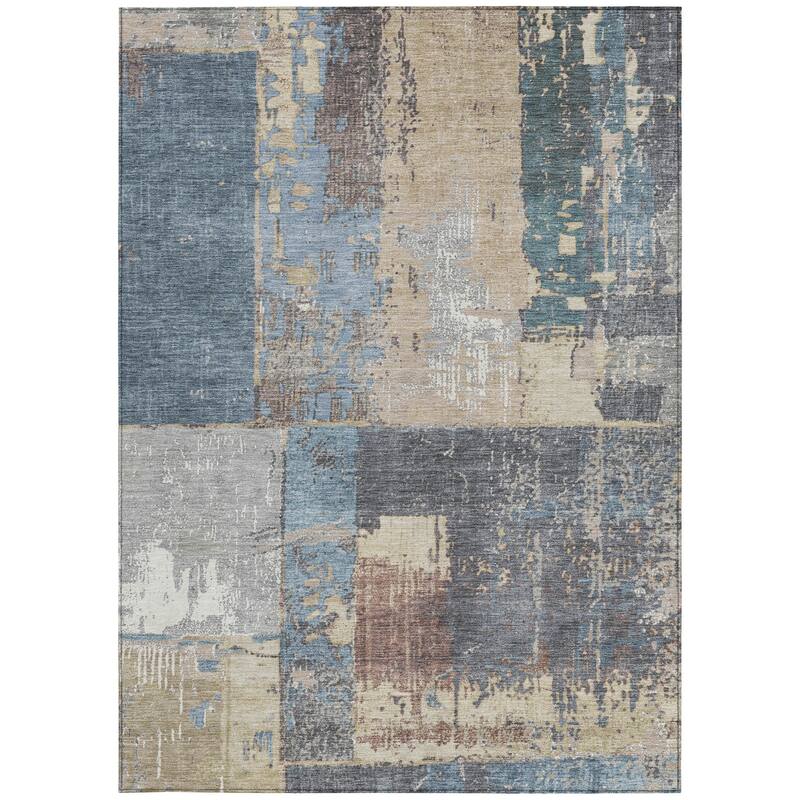 HomeRoots Abstract Transitional Rectangle Outdoor Rug