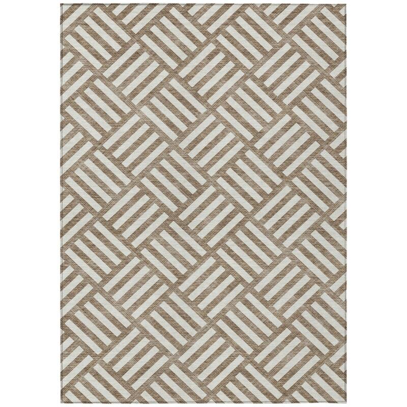 HomeRoots Geometric Transitional Rectangle Outdoor Rug