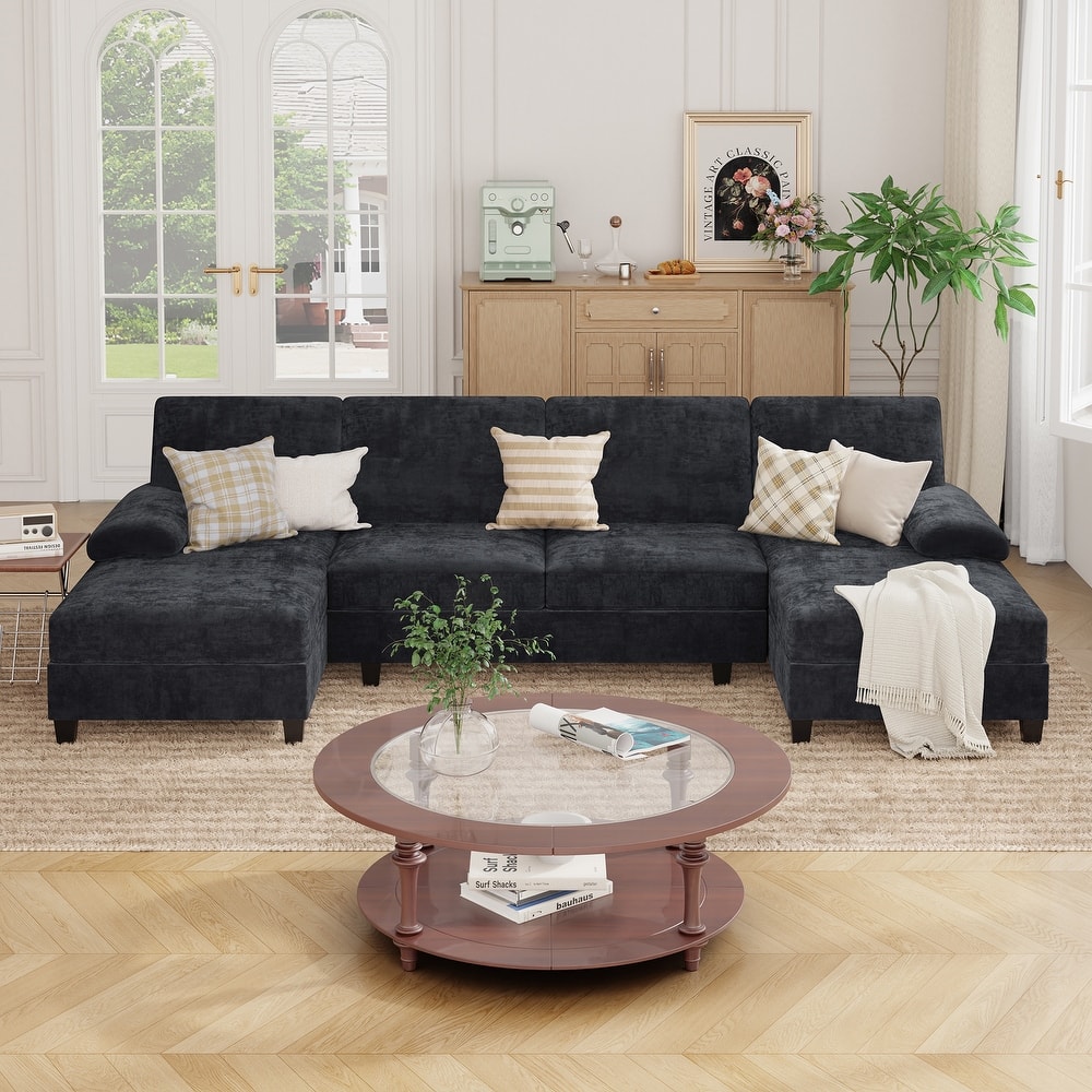 106'' Sectional Sofa with Thick Cushions for Living Room