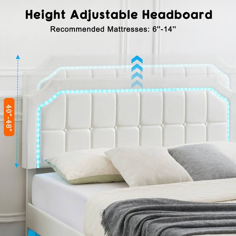 Bed Frame with Sturdy Metal Slats Support