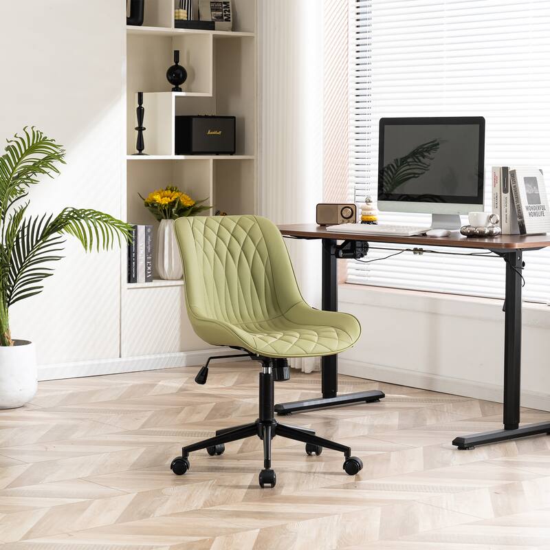 Armless Home Office Desk Chairs with Wheels Rolling Task Chair