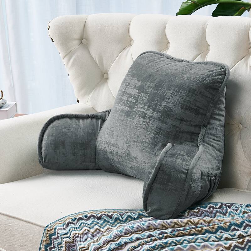 Textured Velvet Bedrest Reading Pillow Cover & Filling