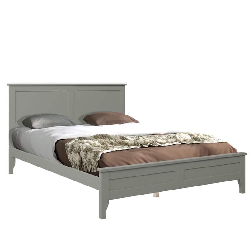 Modern Solid Wood Platform Bed with Wear-Resistant Finish