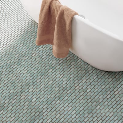 Merola Tile Hudson Subway Mint Green 11-3/4" x 12" Porcelain Floor and Wall Tile