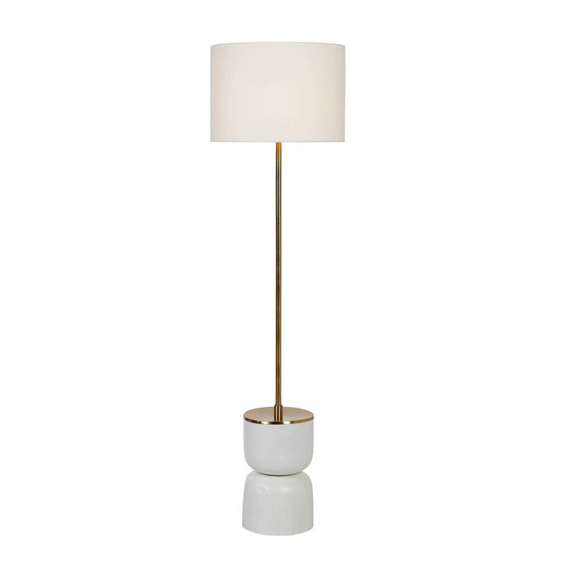 Skye 60" Floor Lamp with Linen Shade, White