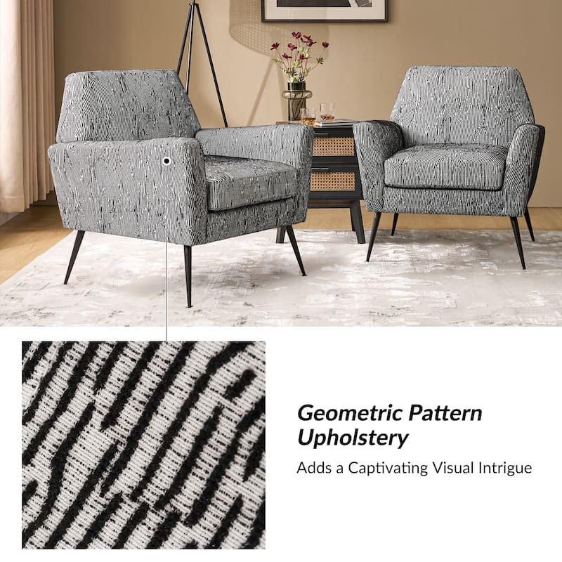 Silas Modern Armchair with Metal Legs set of 2 by HULALA HOME