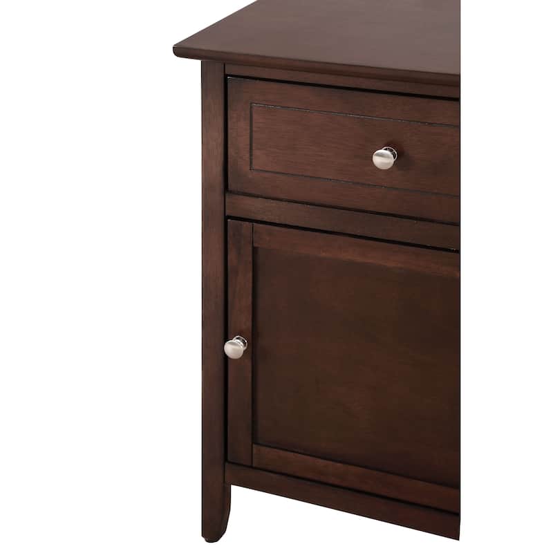 Izzy 1-drawer and Cabinet Wooden Nightstand