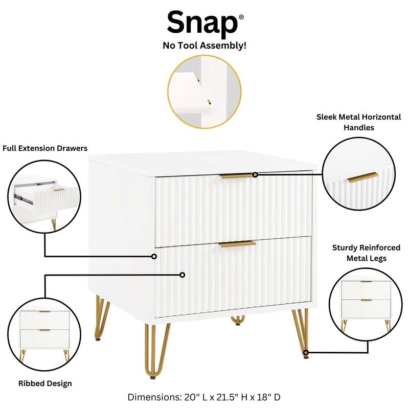 Manhattan Comfort 3-Piece Dumbo Modern Multi Dresser Nighstand Set