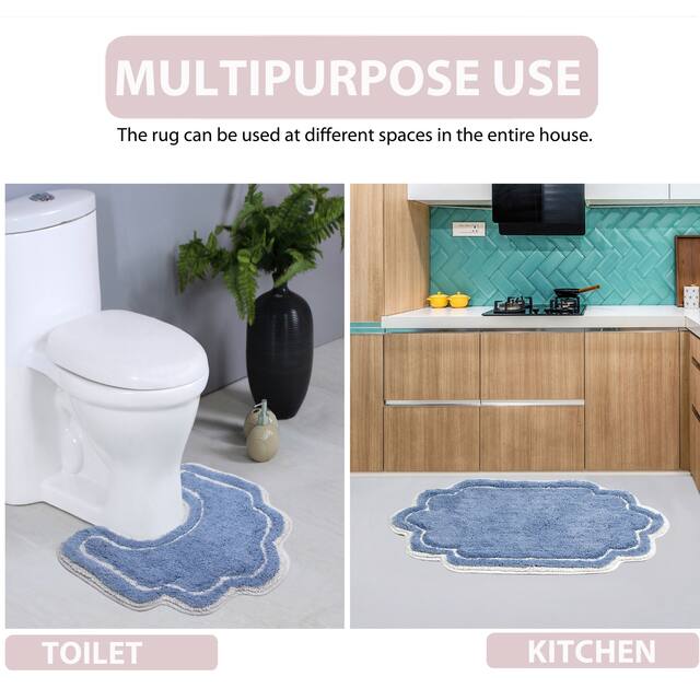 Home Weavers Allure Collection Absorbent Cotton, Machine Washable and Dry Bath Rugs
