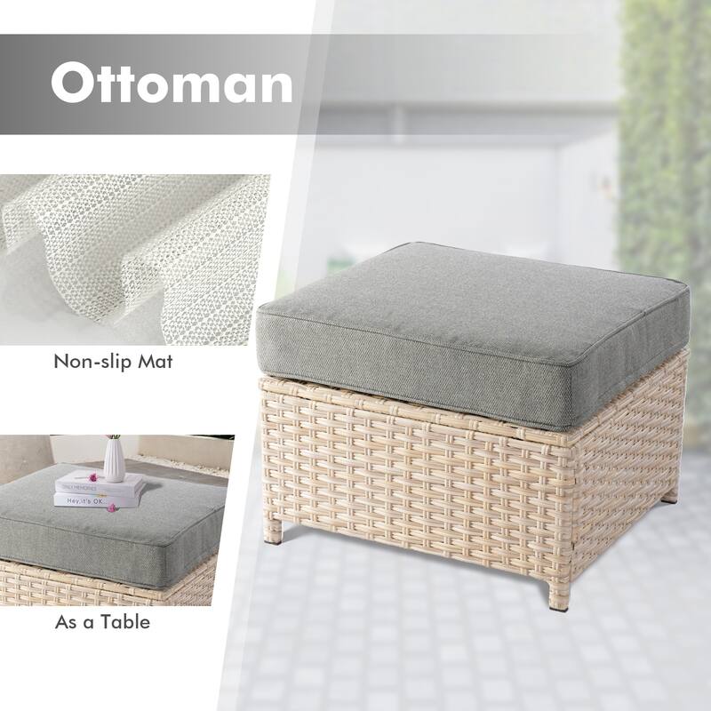 XIZZI Outdoor Furniture 9Piece Wicker Conversation Set with Fire Pit On Sale Bed Bath