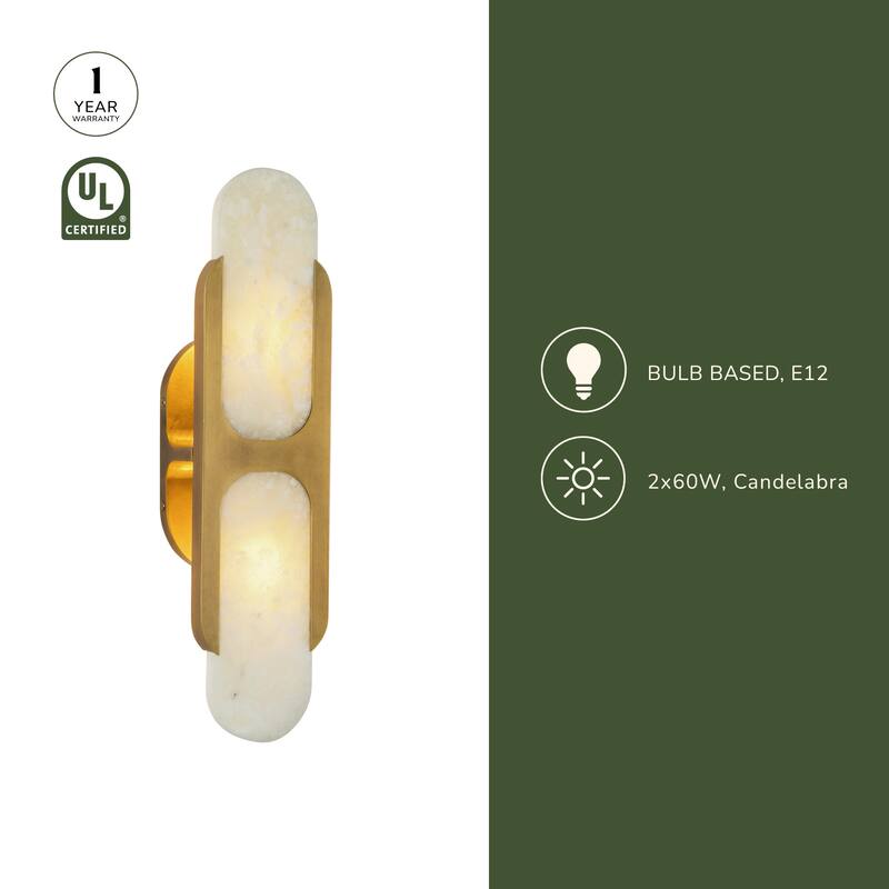 Alora Lighting WV357217 Odin 2 Light 4" Tall Bathroom Sconce