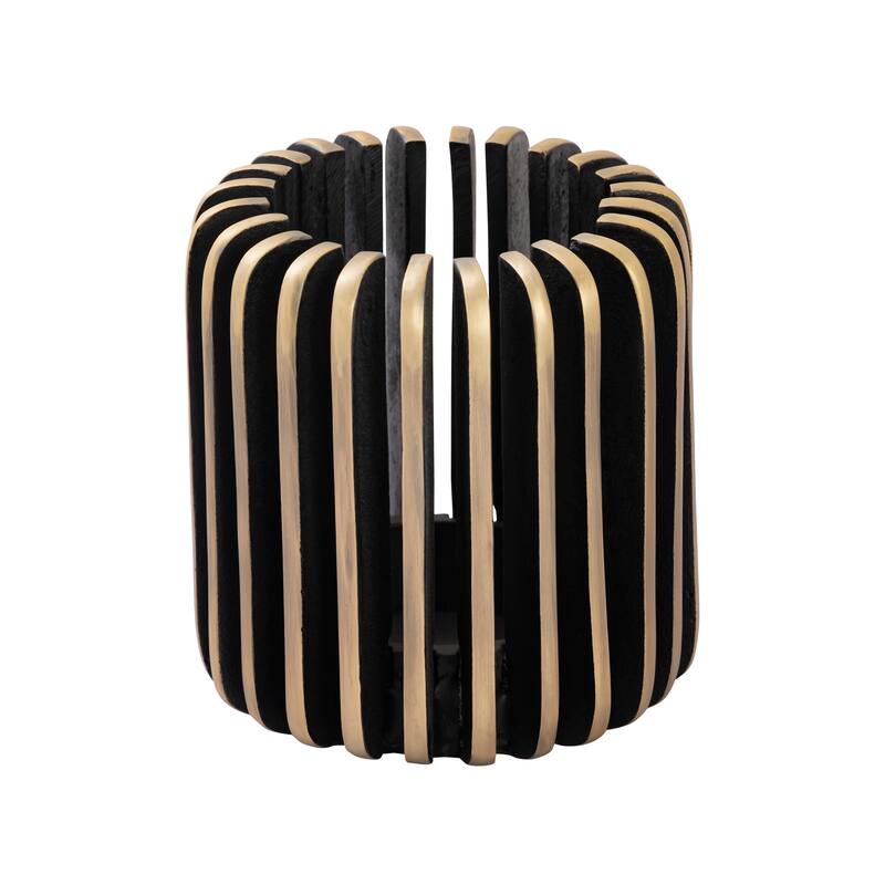 Elk Home Louver Antique Brass Metal 6.5 Inch Wide Hurrican Lamp