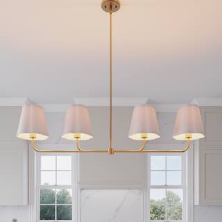 Acroma 4 - Light Dimmable Gold Linear Chandelier Kitchen Island Chandelier. - 4-light.