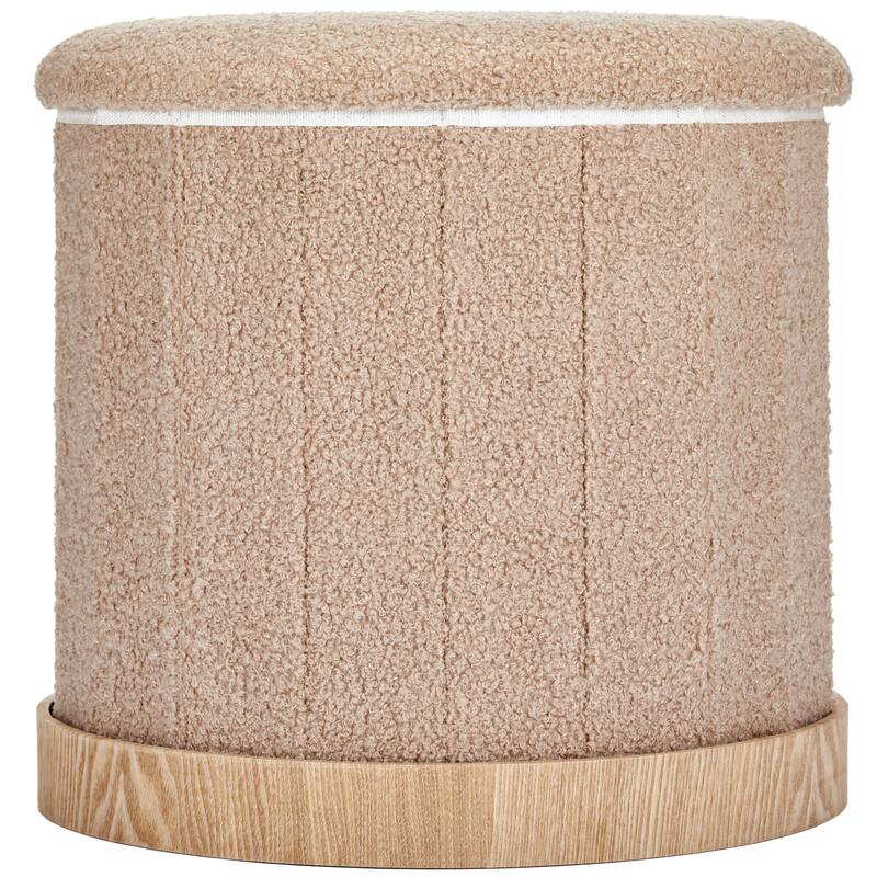 Aria Home Teddy Fabric Ottoman Coffee Table with Hidden Storage