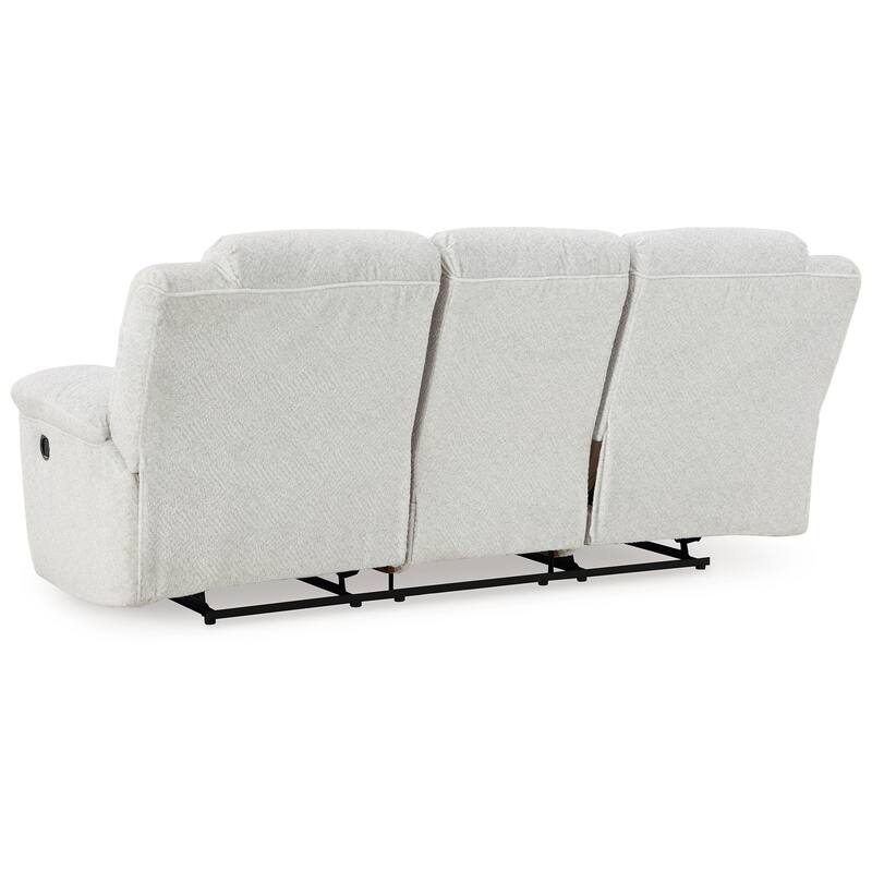 Briar Manual Reclining Sofa White Polyester, Pillow Top Arms, 91 Inch