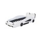 preview thumbnail 6 of 7, Twin Race Car-Shaped Platform Bed w/Wheels, Kids Race Car Bed, White