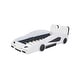 preview thumbnail 7 of 10, Wood Twin Race Car Platform Kids Bed Frame with Wheels, Safety Rails for Bedroom, White